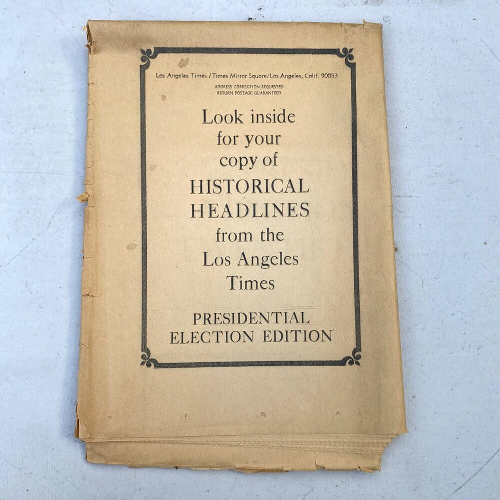 HISTORICAL HEADLINES Famous Front Pages From The Los Angeles Times 20th Century